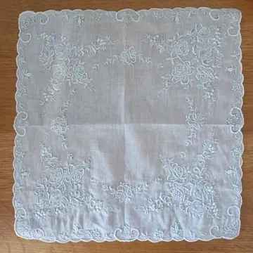 빈티지 산터우 스와토우 손자수 손수건 고급 전통 공예