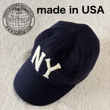 쿠퍼스타운 6 패널 울 캡 NY 레어 7과 1/2