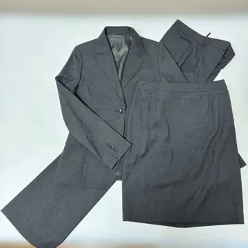 [미사용] 비즈니스 정장 팬츠 & 미디 스커트 3종 세트 그레이