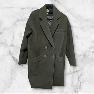 GYDA 더블 버튼 체스터 코트 카키 프리 사이즈 ZA415