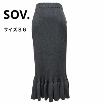 SOV. 소브 밑단 프릴 니트 머메이드 스커트 36 S 7호