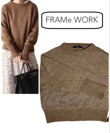 FRAMeWORK 양모&알파 크루넥 숏 풀오버