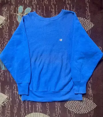 레어 Champion 80s 리버스 위브 페이드 USA 블루