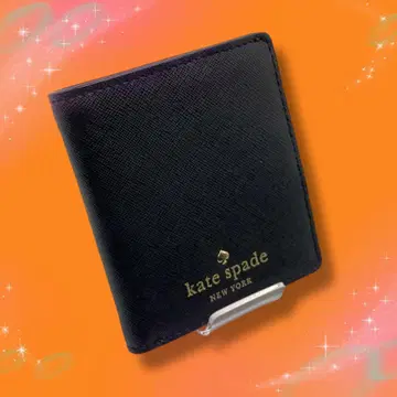 [ 새상품급 ] 케이트 스페이드 미니 접이식 지갑 가죽 블랙