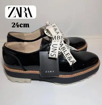 [ 새상품 ] ZARA 자라 블랙 통굽 로퍼 24cm