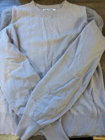 SNIDEL 튤 슬리브 베이지 니트