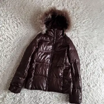 Y2K 헤이세이 퍼 3WAY 다운 자켓 광택 짧은 기장 갸루 시크 스타일