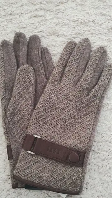 DARS 뜨개질 무늬 장갑 브라운