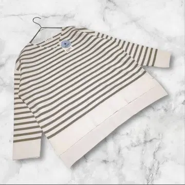 택 포함 새상품 [비아비데이즈] (3L) 니트 보더 무늬 루즈핏