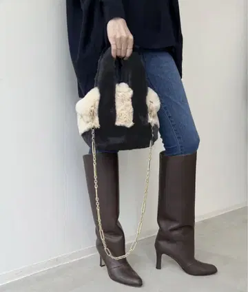 새상품급! L'Appartement GOOD GRIEF 퍼 토트백 S