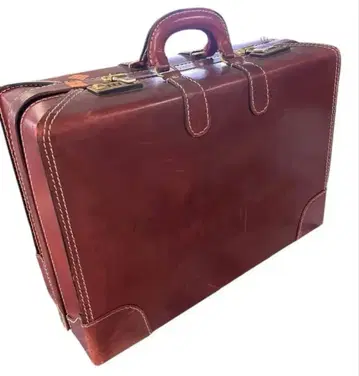 천연 가죽 브리프 케이스 닥터 백 다크 브라운