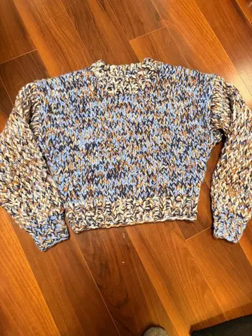 NKNIT 니트 믹스 컬러 핸드 니트 숏