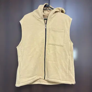 베스트 속기모 후드티 베이지 M 미사용 새상품 택 포함 포켓 부착