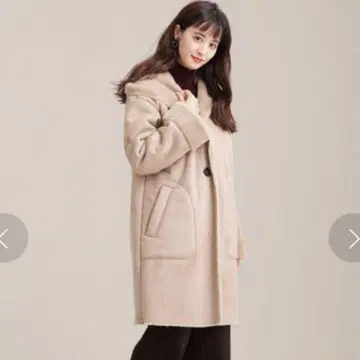 [ 새상품 ] nano universe 숏 시프 에코 무스탕 후드