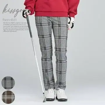 새상품 겨울용 kiss on the green 체크 무늬 팬츠