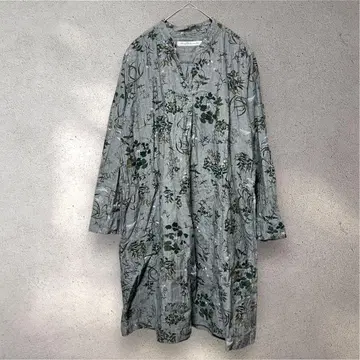 써니클라우드 F 긴팔 튜닉 꽃무늬 올 패턴 그레이