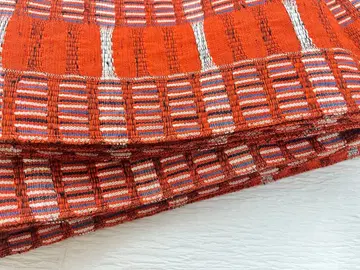 츠무기 사가노 반폭 오비 3 주황 요네자와 직조