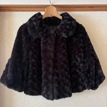인조 모피 숏코트 볼레로 블랙 여성용 아우터