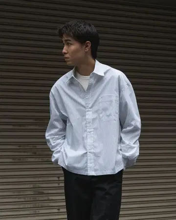 박스컷 스트라이프 셔츠 B5180