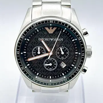 새상품급 작동품 아르마니 남성용 손목시계 데이트 크로노그래프 블랙 다이얼