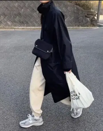 유니클로U 코튼 롱 코트 라이트 아우터 XXL 블랙