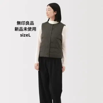 무인양품 포켓터블 노카라 다운 베스트 sizeL