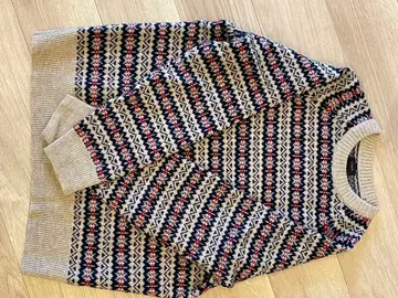 J.Crew 기하학 패턴 램스울 스웨터 M