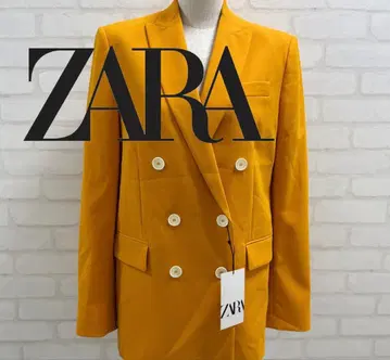 새상품 ZARA 머스타드 더블 브레스트 테일러드 자켓