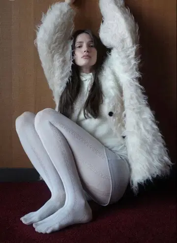 CLANE 바이컬러 샤기 니트 가디건