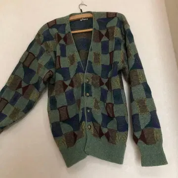 THICK WOODS 체크 무늬 니트 가디건 M