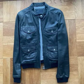 IENA 이에나 가죽 자켓 네이비 천연 가죽