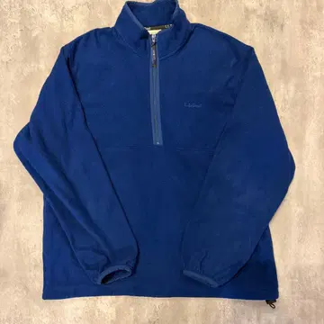 80s L.L.Bean USA제 블루 플리스 하프 지퍼 L 사이즈