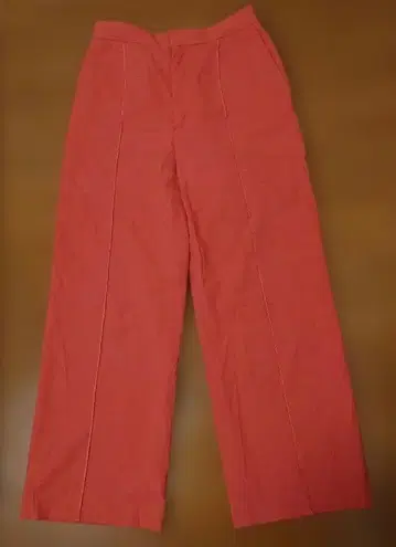 BEIGE 오렌지 와이드 팬츠 백 포켓 부착