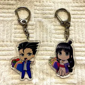 역전재판 나루호도 류이치 아야사토 마요이 아크릴 키링