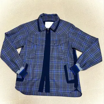 컨디션 최상 초기 화이트 마운티니어링 체크 블루종 자켓 MS junya