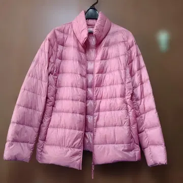유니클로, 핑크 다운 자켓 스탠드 카라, 여성용 XL