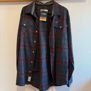 [미국에서 구매] JETTY 긴팔 셔츠 M 그레이 레드 체크