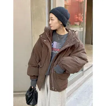 언그리드 코듀로이 충전솜 블루종 브라운