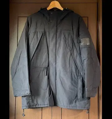 엑스걸 후드 부착 블랙 다운 자켓 코트