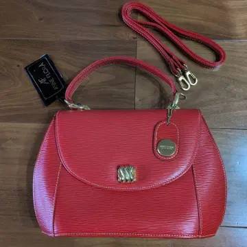 미사용 ANNE FLORA 소가죽 숄더 레드 빨간색 핸드백