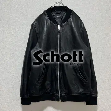 [ 컨디션 최상 ] Schott BOWERY 가죽 자켓 블랙 L