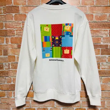 카타마리다마시 트레이닝복 맨투맨 속기모 남성용 배색 화이트 LL XL