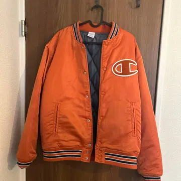 챔피온 바시티 자켓 오렌지 L 사이즈