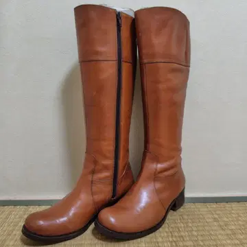 키다리 아저씨 브라운 가죽 롱 부츠 23.5cm