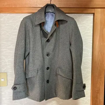 TK MIXPICE 그레이 버튼 부착 코트 S