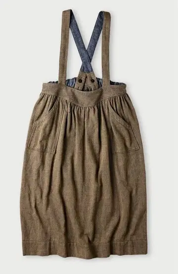 [1월 4일까지 단기 판매] 45R 인디고 플란넬 에이프런 오버롤 스커트