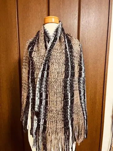 이타리야 이탈리아 스트라이프 프린지 달린 스톨 털실