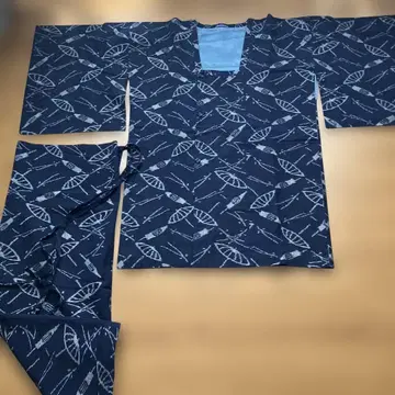 레어 도행 이부식 남색 목화 무늬