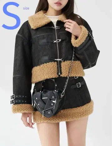 darich 페이크 무스탕 자켓 셋업 S 사이즈