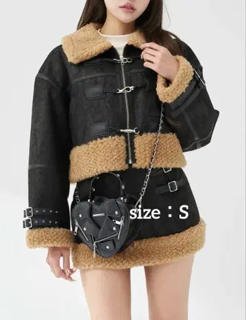 darich 페이크 무스탕 자켓 셋업 S 사이즈